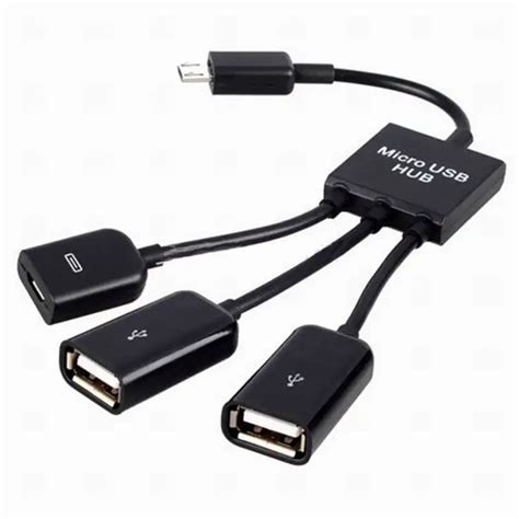 Micro USB Hub 3 Port to 1 OTG Dual Retractable Micro USB Host OTG Hub ...