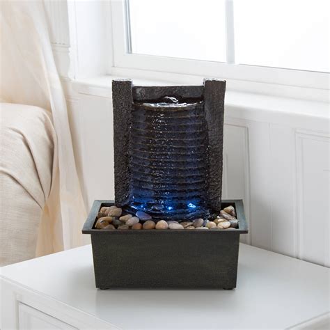 Pure Garden Contemporary 10.5" Indoor Cascading Tabletop Fountain - Walmart.com