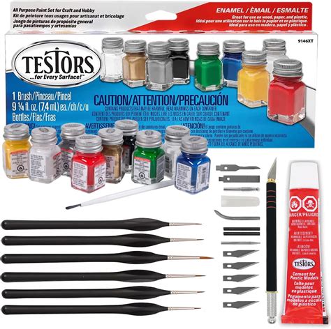 Amazon.com: Testors Model Paint Enamel 10pc Paint Set, Testors Cement ...