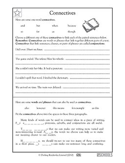 Connectives are connecting words. In this language arts worksheet, your ...