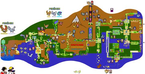 Pokemon Kanto and Johto Regions Map by Euanverse on Newgrounds