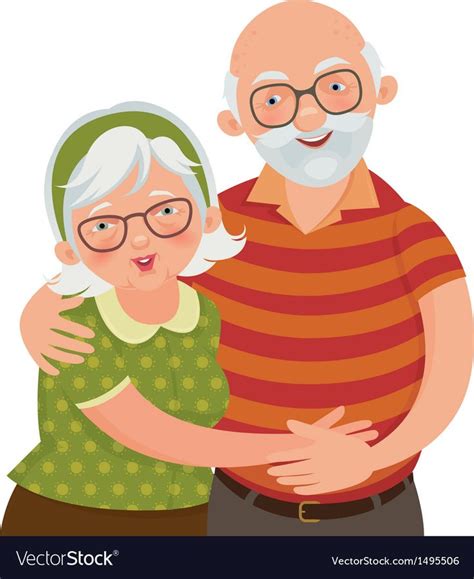 Vector illustration of a loving elderly couple. Download a Free Preview ...