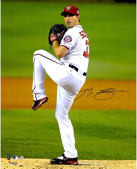 Max Scherzer Washington Nationals Autographed 16" x 20" Vertical White Pitching Photograph