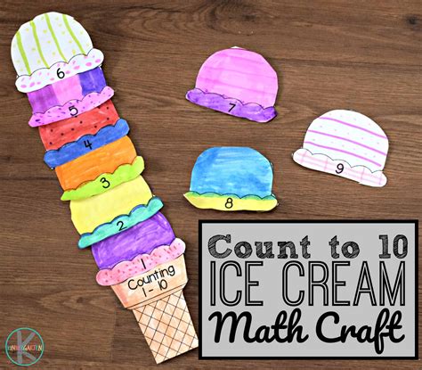 Count to 10 Ice Cream Math Craft (free printable)