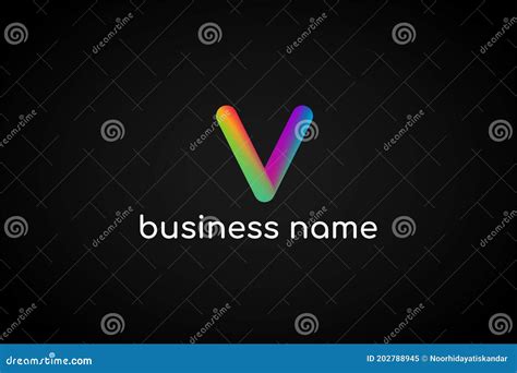 Colorful Alphabet Letter V Logo Template Stock Vector - Illustration of ...