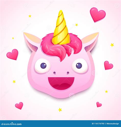 Emoji Unicorn Face, Vector Illustration Stock Vector - Illustration of background, logo: 116174790