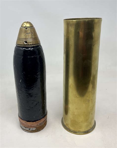 WW1 Dated 18 Pdr HE Shell and Cartridge in Ammunition