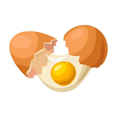 Broken Egg Vector Icon.Cartoon Vector Icon Isolated on White Background ...