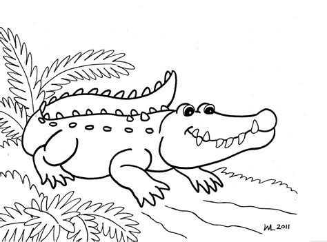 Crocodile Line Drawing at GetDrawings | Free download