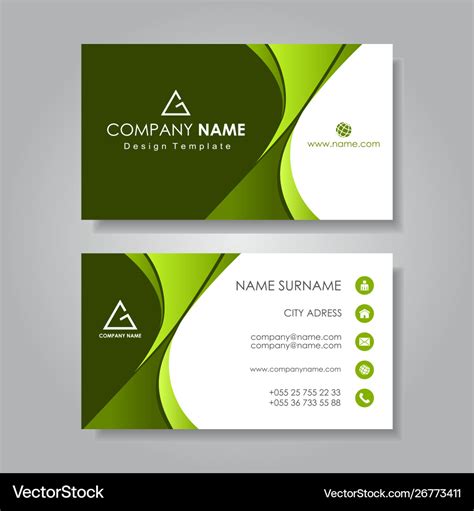 Modern business card template flat design Vector Image