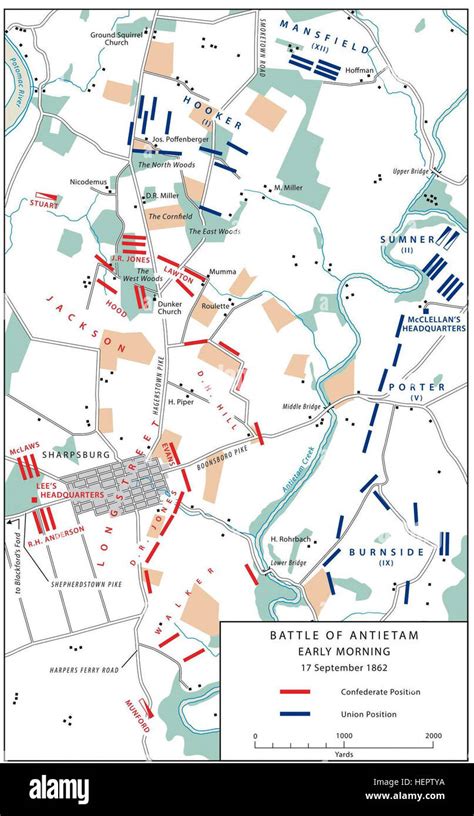 US ARMY MARYLAND CAMPAIGN MAP 5 (ANTIETAM Stock Photo - Alamy