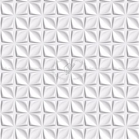 White interior 3D wall panel texture seamless 02973