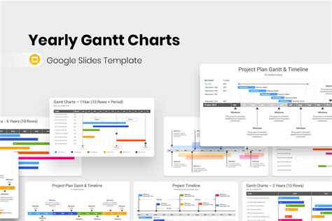 Yearly Gantt Chart Google Slides Template | Nulivo Market