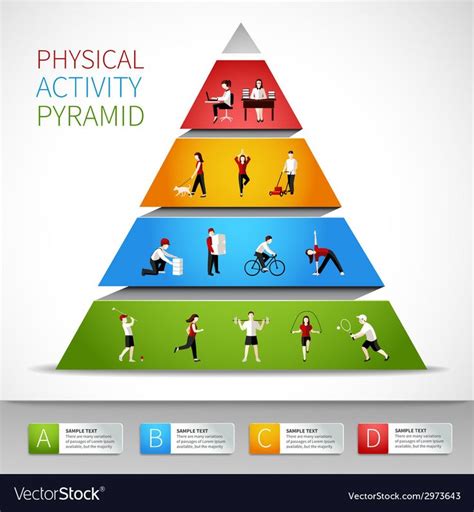 Physical activity pyramid inforgaphic with people figures vector illustration. Download a Free ...