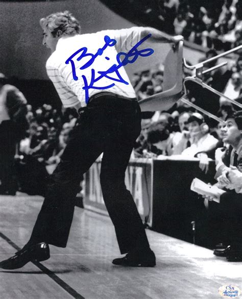 Bob Knight Signed Indiana Hoosiers "Throwing Chair" 8x10 Photo (CSA) | Pristine Auction