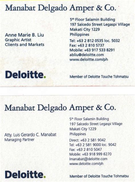 Deloitte Business Card Template