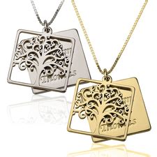 Family Tree Necklace Engraved