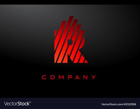 R letter logo with red lines design red letter Vector Image