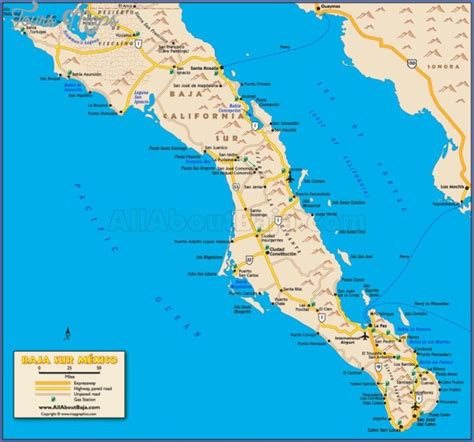 Maps of Baja California Mexico - ToursMaps.com