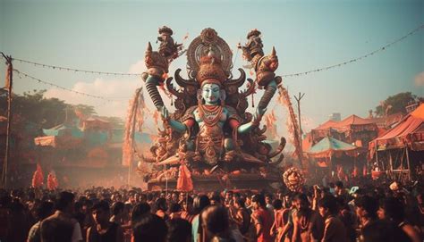 Premium AI Image | Dussehra Vijayadashami festival celebration with ...