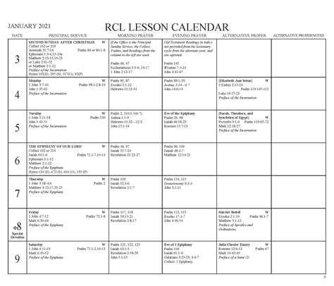 Revised Common Lectionary 2021 Printable | Calendar Printables Free Blank