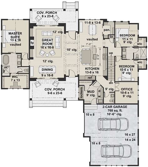 Modern Farmhouse Plan: 2,340 Square Feet, 3 Bedrooms, 2.5 Bathrooms - 098-00306