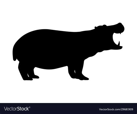 Hippo silhouette Royalty Free Vector Image - VectorStock