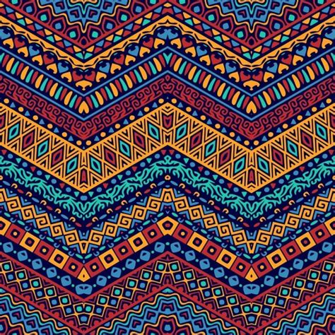 Free Vector | Full color pattern with ethnic ornaments | African pattern, African pattern design ...