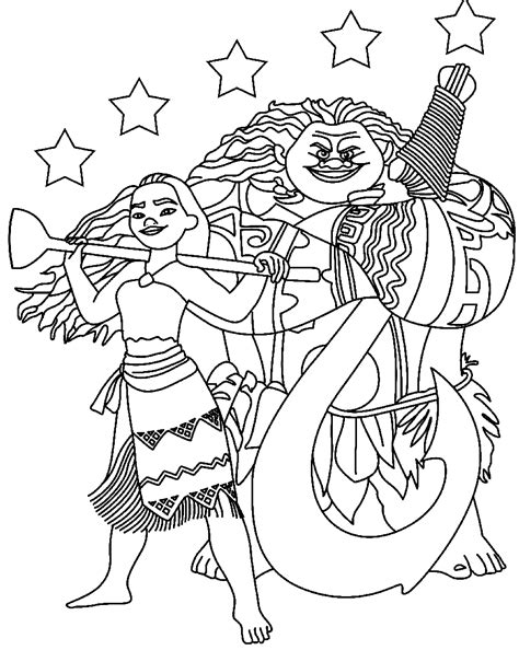 Coloring Pages Moana Maui