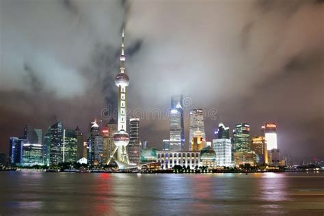 China. Night View of Shanghai. Pudong District Editorial Stock Image - Image of exterior ...