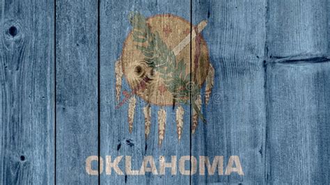 US State Oklahoma Flag Wooden Fence Stock Photo - Image of natural, political: 132023114