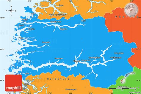 Political Simple Map of Sogn Og Fjordane