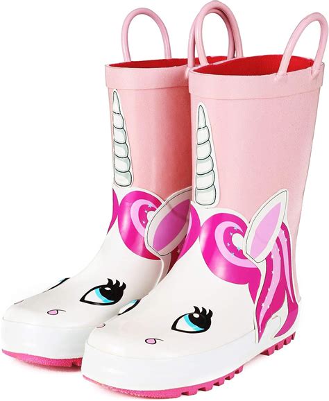 Amazon.com | K KomForme Kids Rain Boots, Girl Animal Printed Rubber ...