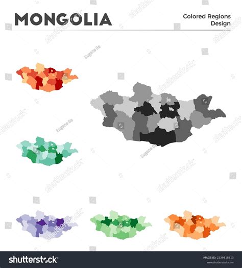 Mongolia Map Collection Borders Mongolia Your Stock Vector (Royalty ...