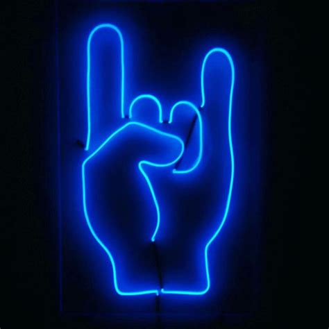 Blue Neon Light Hand Sign | Neon wallpaper, Neon, Neon signs