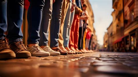 Premium AI Image | A bustling crowd lines up on busy city street patiently waiting Generative AI