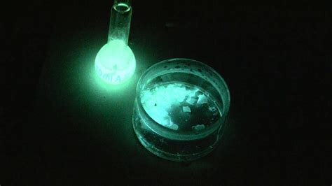 Luminol chemiluminescence - YouTube