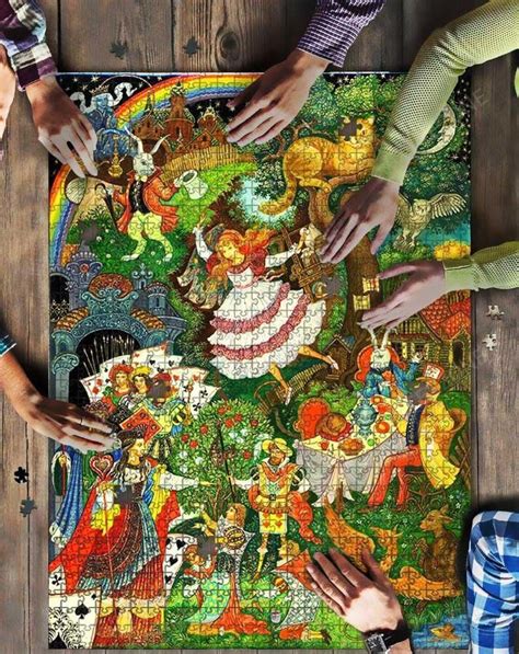 Alice In Wonderland Mock Puzzle 500 1000 Pieces Jigsaw | Etsy