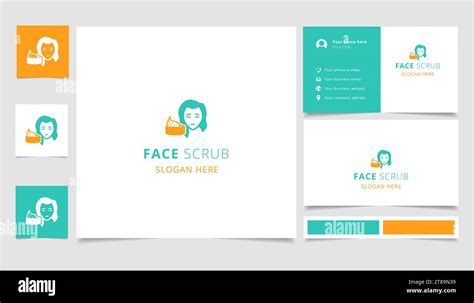 Face scrub logo design with editable slogan. Branding book and business card template Stock ...