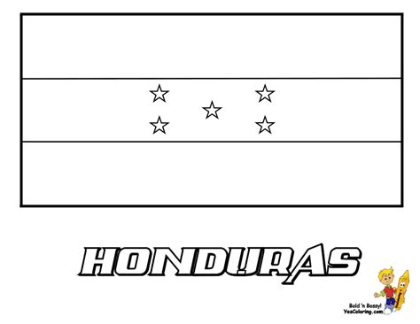 Honduras Flag Coloring Page