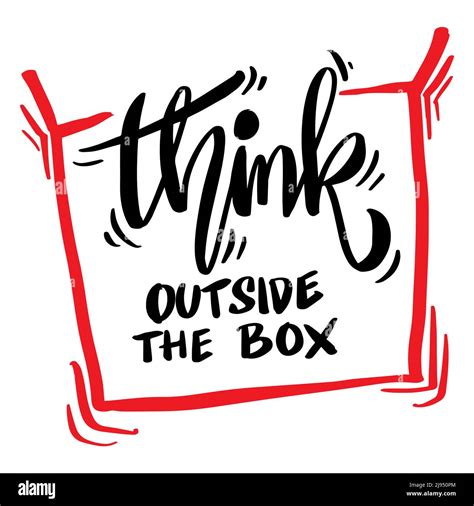 Think outside the box. Poster quotes Stock Photo - Alamy