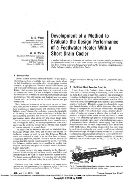 Development of A Method To Evaluate The Design Performance of A Feedwater Heater | PDF