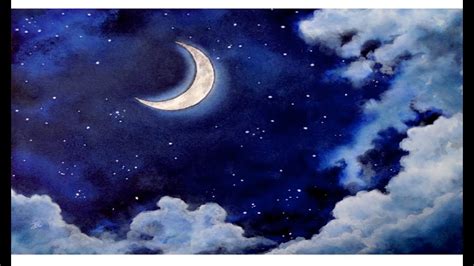 Watercolor Crescent Moon Painting Tutorial - YouTube