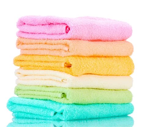 Premium Photo | Colorful towels isolated on white