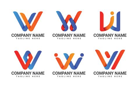 W Logo Design Collection 11377670 Vector Art at Vecteezy