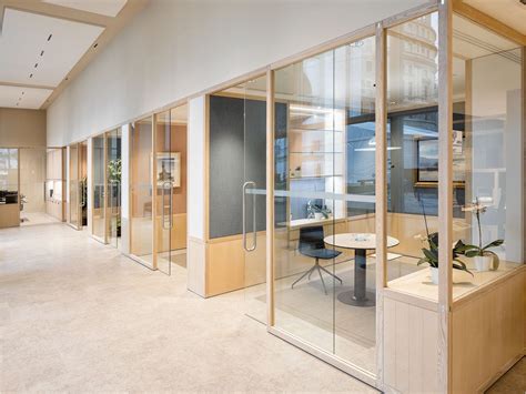 Office Wood Partition Wall Design - Aluminum operable wooden wall partition 85 mm natural wood ...