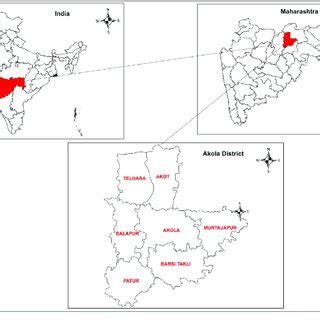 Location map of Akola district, state Maharashtra, India. | Download Scientific Diagram