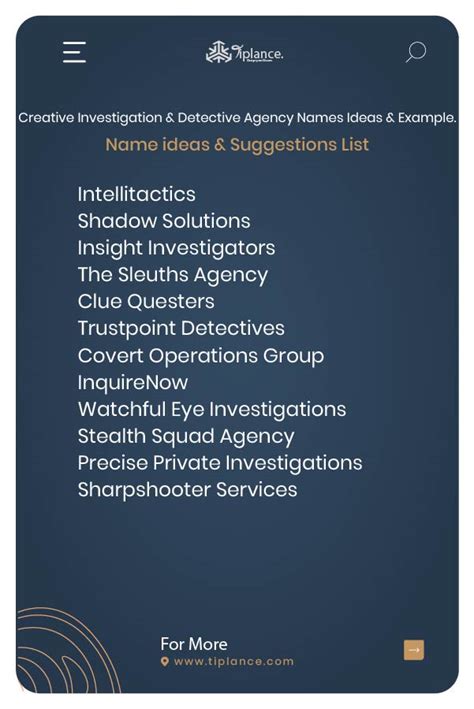 Funny Detective Agency Names - Tiplance