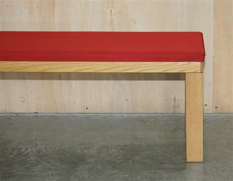 Rrp £1200 James Burleigh Red Large Kitchen Dining Table Bench Sizes and Colours For Sale at 1stDibs