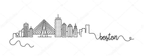 Boston skyline drawing Vector Art Stock Images | Depositphotos